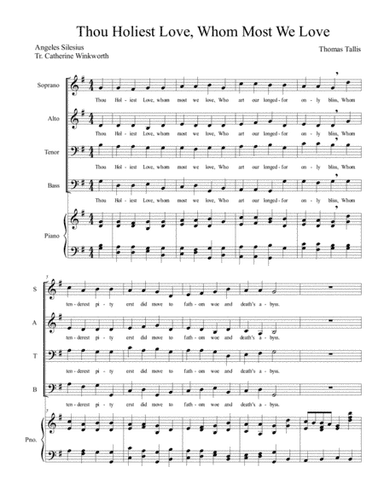 Thou Holiest Love for SATB choir (arr. Harmony Corelli)