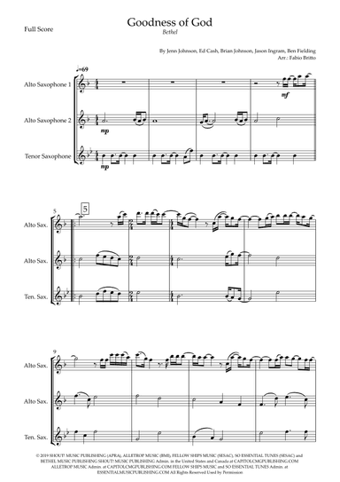 Goodness Of God (arr. Fabio Britto)