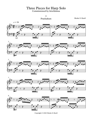 Three Pieces for Harp