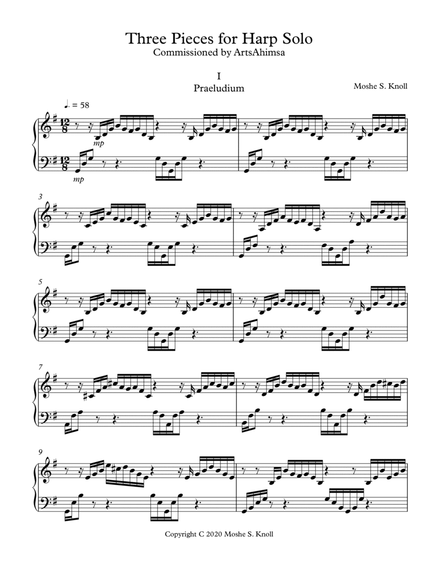 Three Pieces for Harp