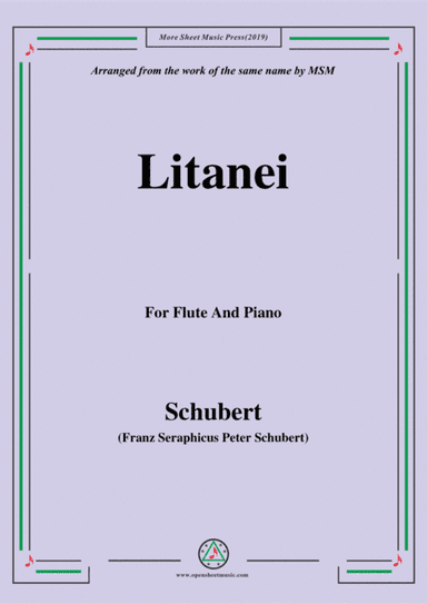 Schubert-Litanei,for Flute and Piano (arr. MSM)