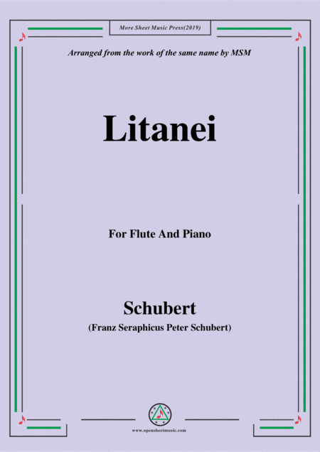 Schubert-Litanei,for Flute and Piano (arr. MSM)