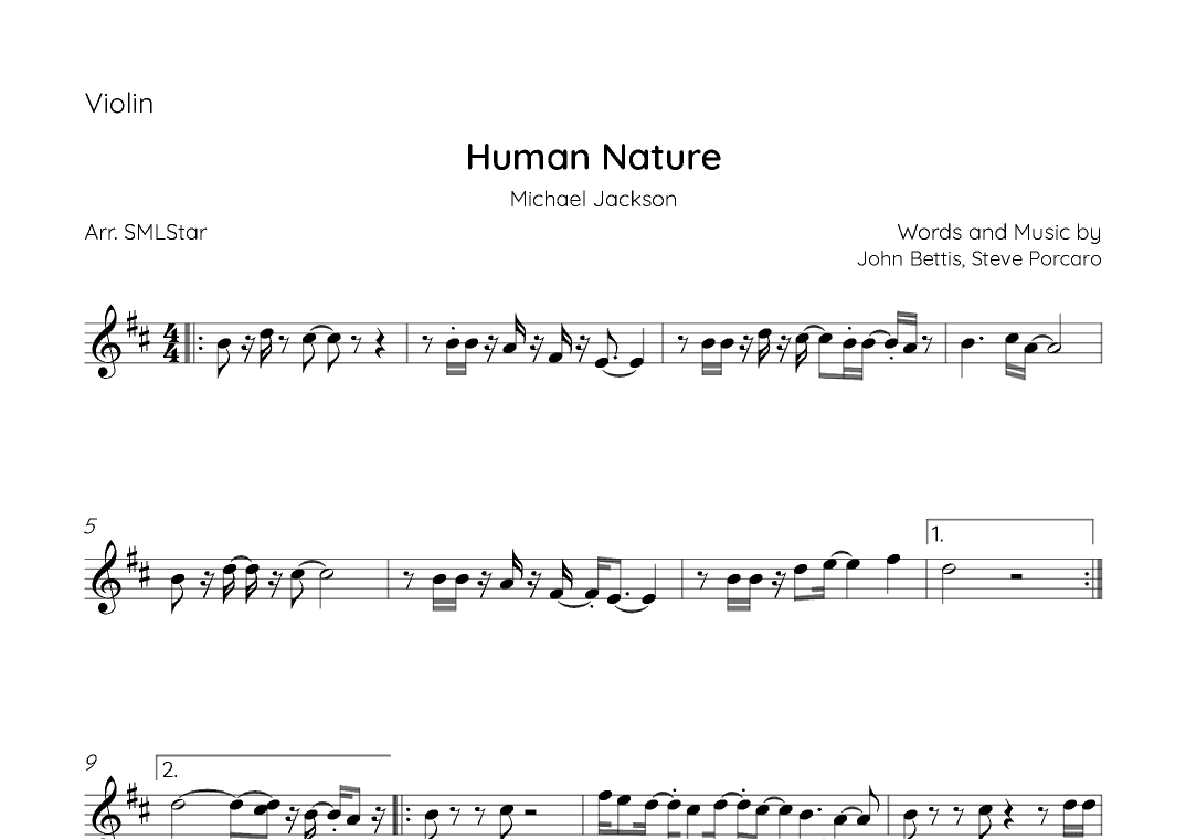 Human Nature (arr. SMLStar)