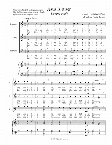 Jesus Is Risen (SAB) (arr. Curtis Hanson)