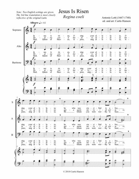 Jesus Is Risen (SAB) (arr. Curtis Hanson)