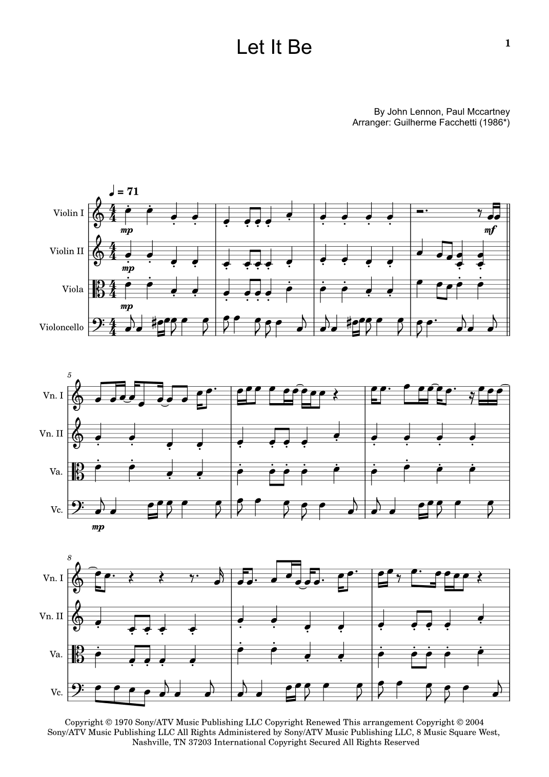Let It Be (arr. Guilherme Facchetti)