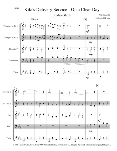 Kiki's Delivery Service (on A Clear Day) (arr. Nathaniel Hontz)