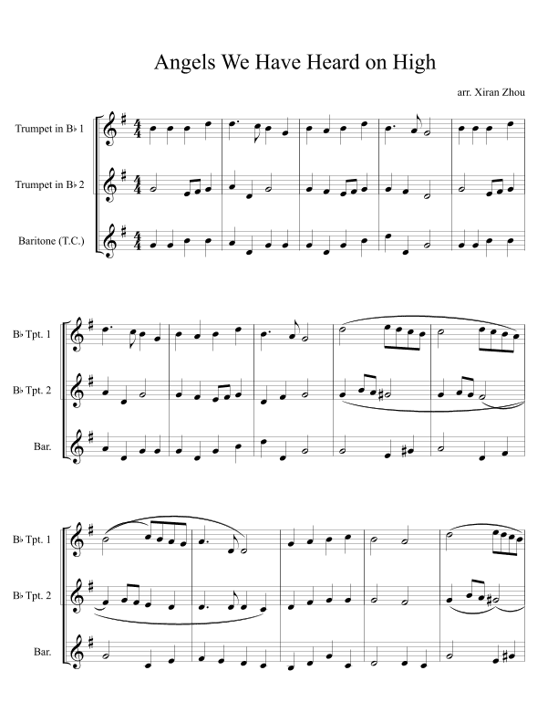 Angels We Have Heard on High (arr. Xiran Zhou)