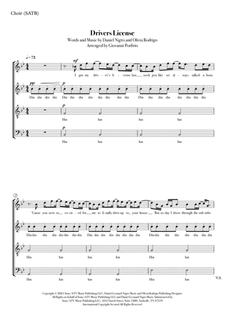 Drivers License (arr. Giovanni Porfirio)