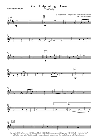 Can't Help Falling In Love (arr. Fernando Britto)