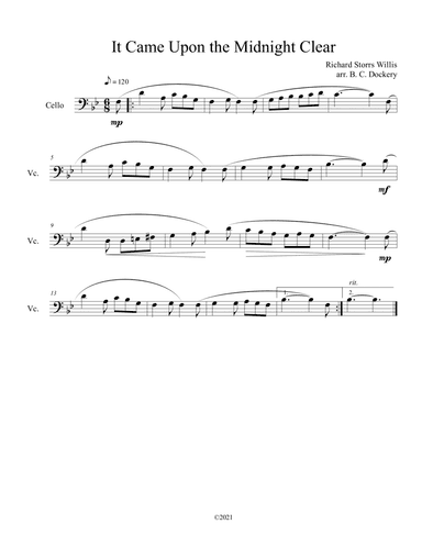 It Came Upon the Midnight Clear (Cello Solo) (arr. B. C. Dockery)