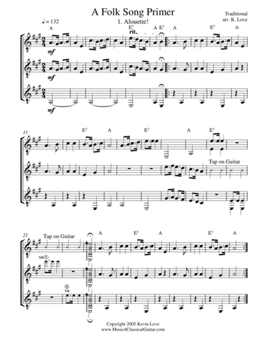 A Folk Song Primer (Guitar Trio) - Score and Parts (arr. Kevin Love)