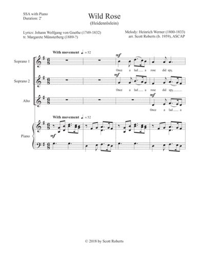 Wild Rose (Heidenröslein) (arr. Scott Roberts)