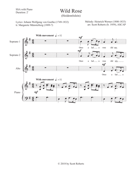 Wild Rose (Heidenröslein) (arr. Scott Roberts)