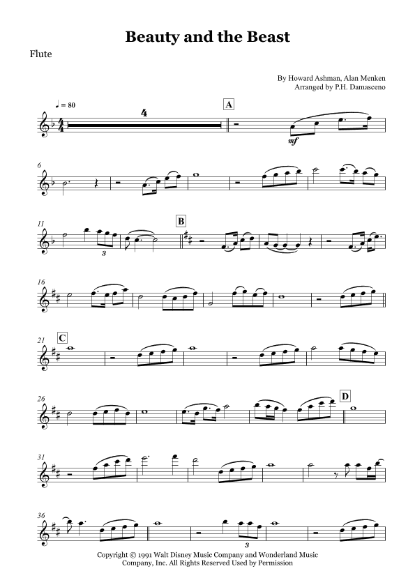Beauty And The Beast (arr. P.H. Damasceno)