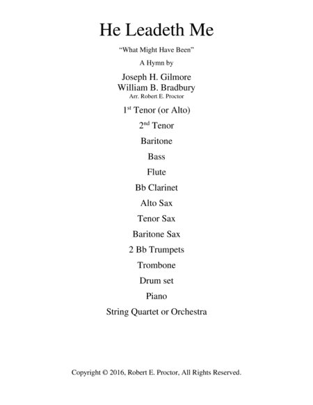 He Leadeth Me - Vocal Quartet with Accompaniment (arr. Robert E. Proctor)