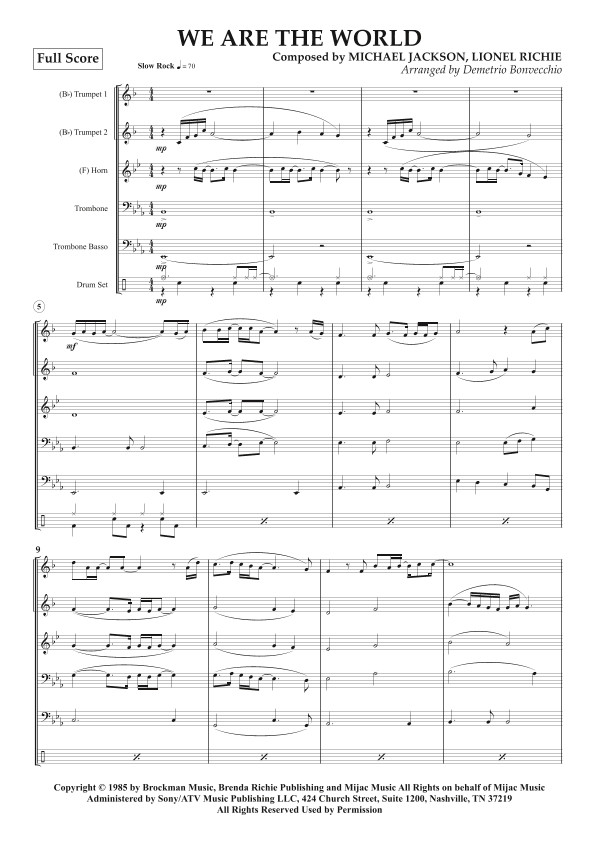 We Are The World (arr. Demetrio Bonvecchio)