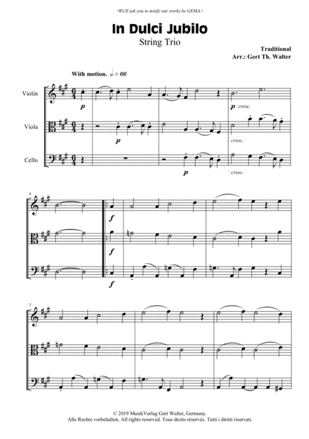 In Dulci Jubilo (arr. Gert Th. Walter)