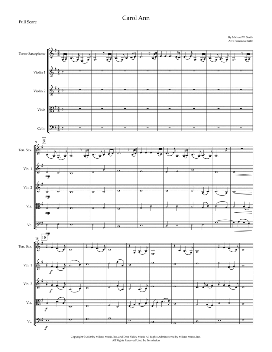 Carol Ann (arr. Fernando Britto)