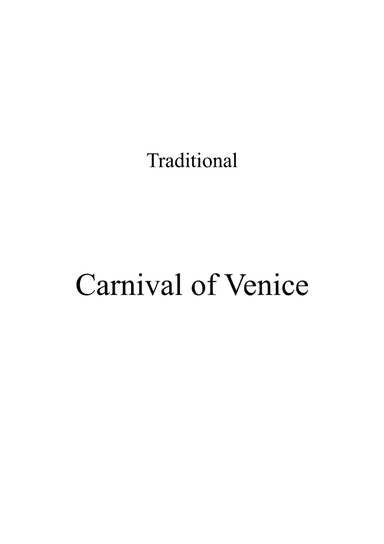 Carnival of Venice - Melody - Eb major key (arr. Albert van Niasky)