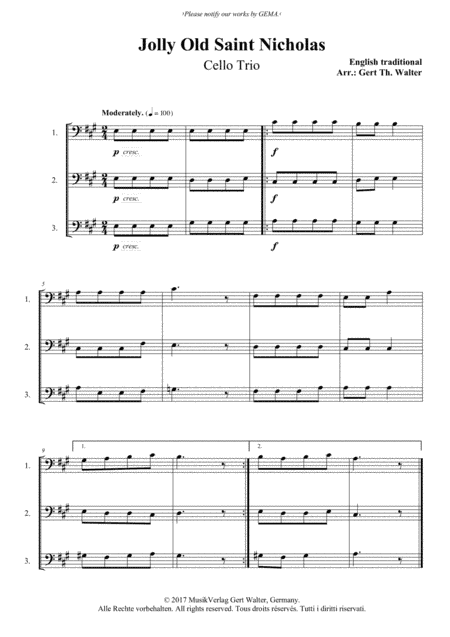 Jolly Old Saint Nicholas (arr. Gert Th. Walter)
