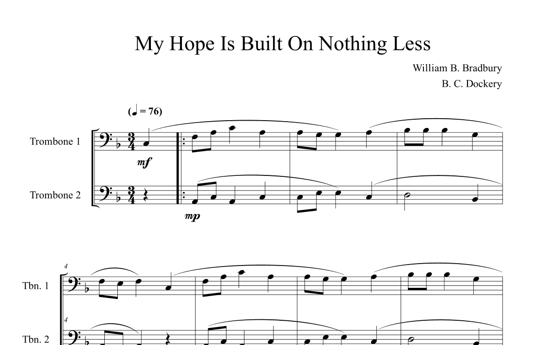 My Hope is Built on Nothing Less (Trombone Duet) (arr. B. C. Dockery)