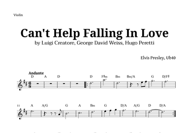 Can't Help Falling In Love (arr. Langanho)
