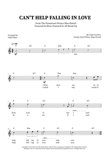 Can't Help Falling In Love (arr. Valdir Maia)
