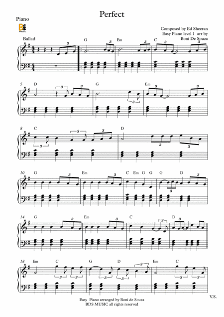 Perfect (arr. De Souza et Music LLP)