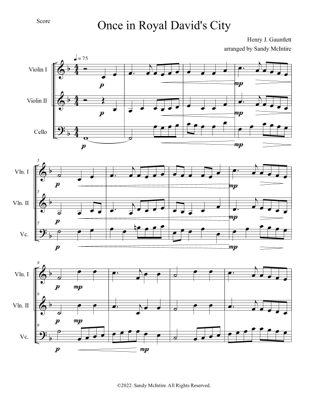 Once in Royal David's City (arr. Sandy McIntire)