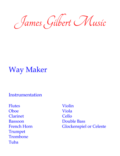 Way Maker (arr. James Gilbert)