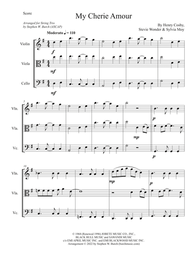 My Cherie Amour (arr. Stephen W. Burch (ASCAP))