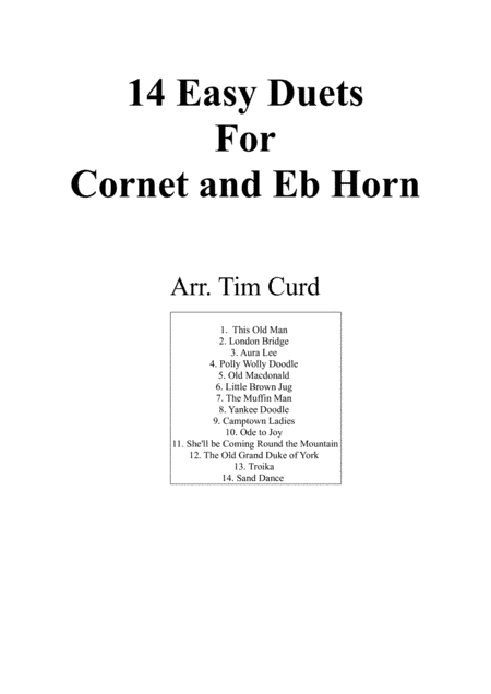 14 Easy Duets For Cornet And Eb Horn (arr. Curd)
