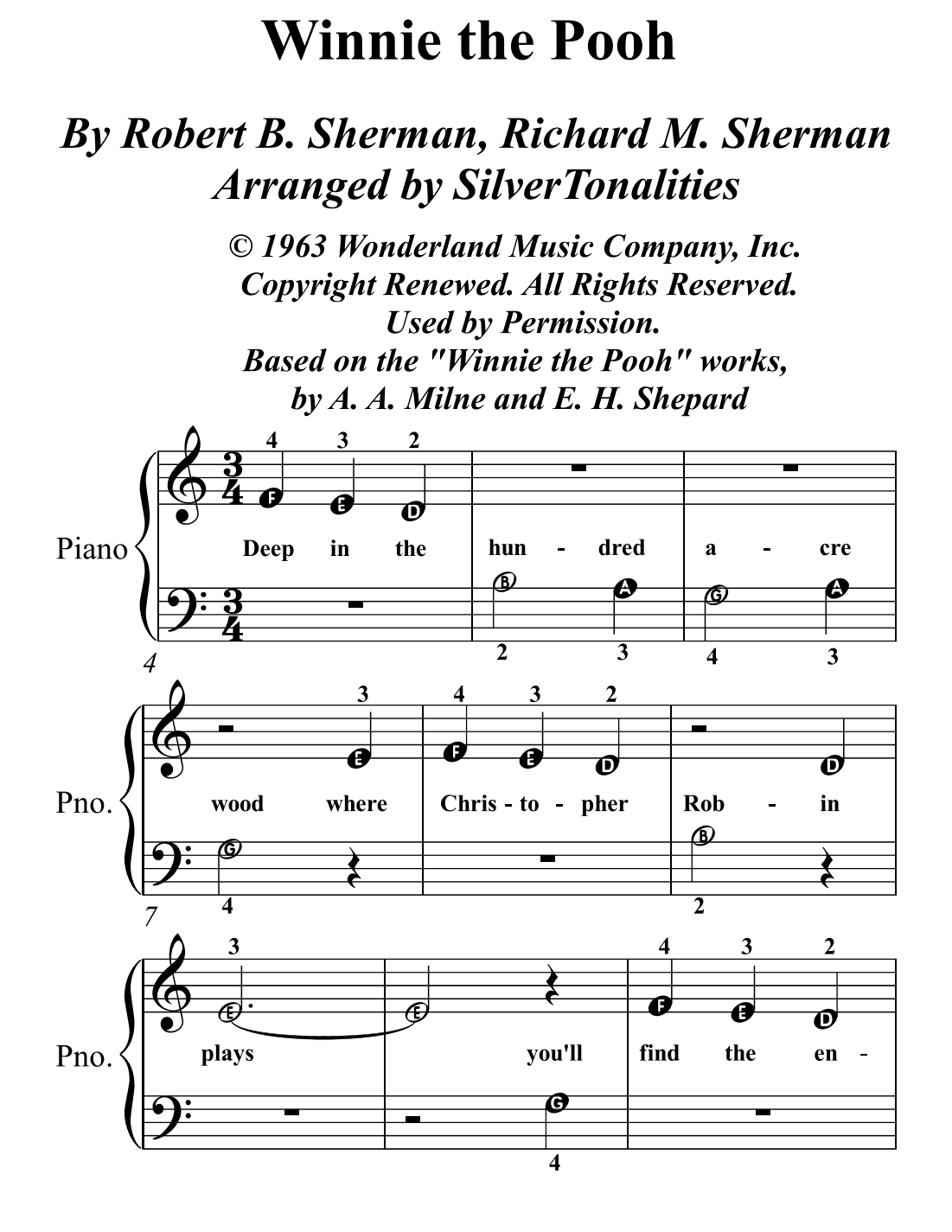 Winnie The Pooh (arr. SilverTonalities)