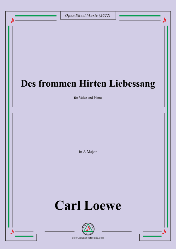 Loewe-Des frommen Hirten Liebessang,in A Major (arr. OSM Press)