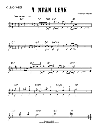 A Mean Lean (C Lead Sheet)