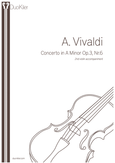 Vivaldi - Concerto in A minor Op.6 Nr3, 2nd violin accompaniment (arr. Duo Klier)