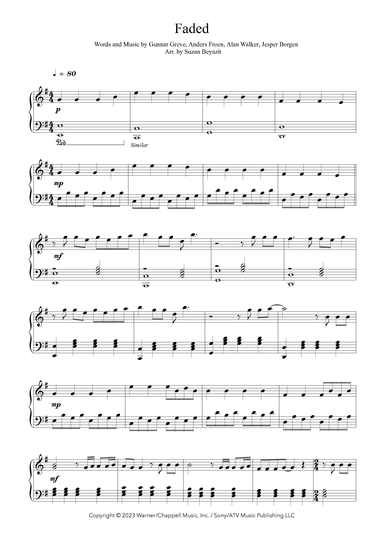 Faded (arr. Suzan Beyazit)