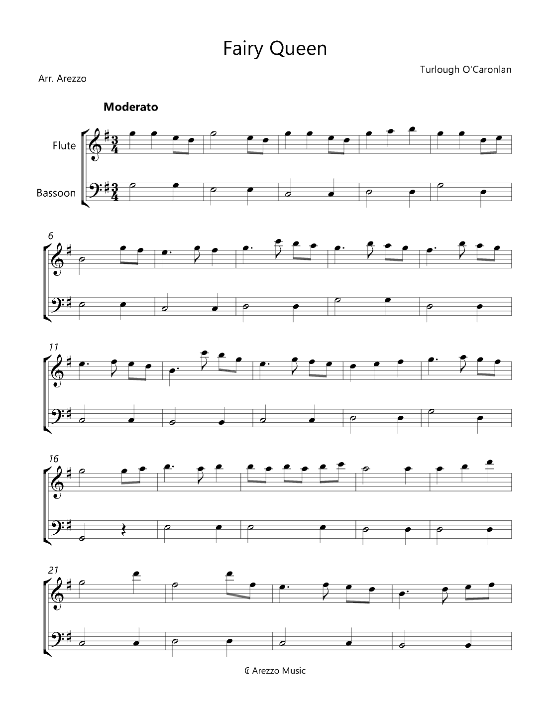 Fairy Queen - Flute and Bassoon (arr. Arezzo Music)