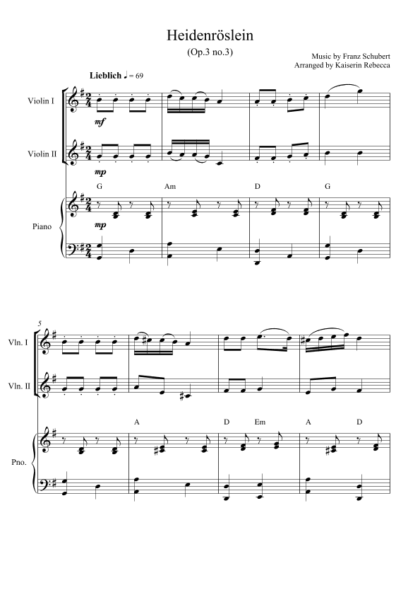 Heidenröslein (op.3 no.3) (arr. Kaiserin Rebecca)