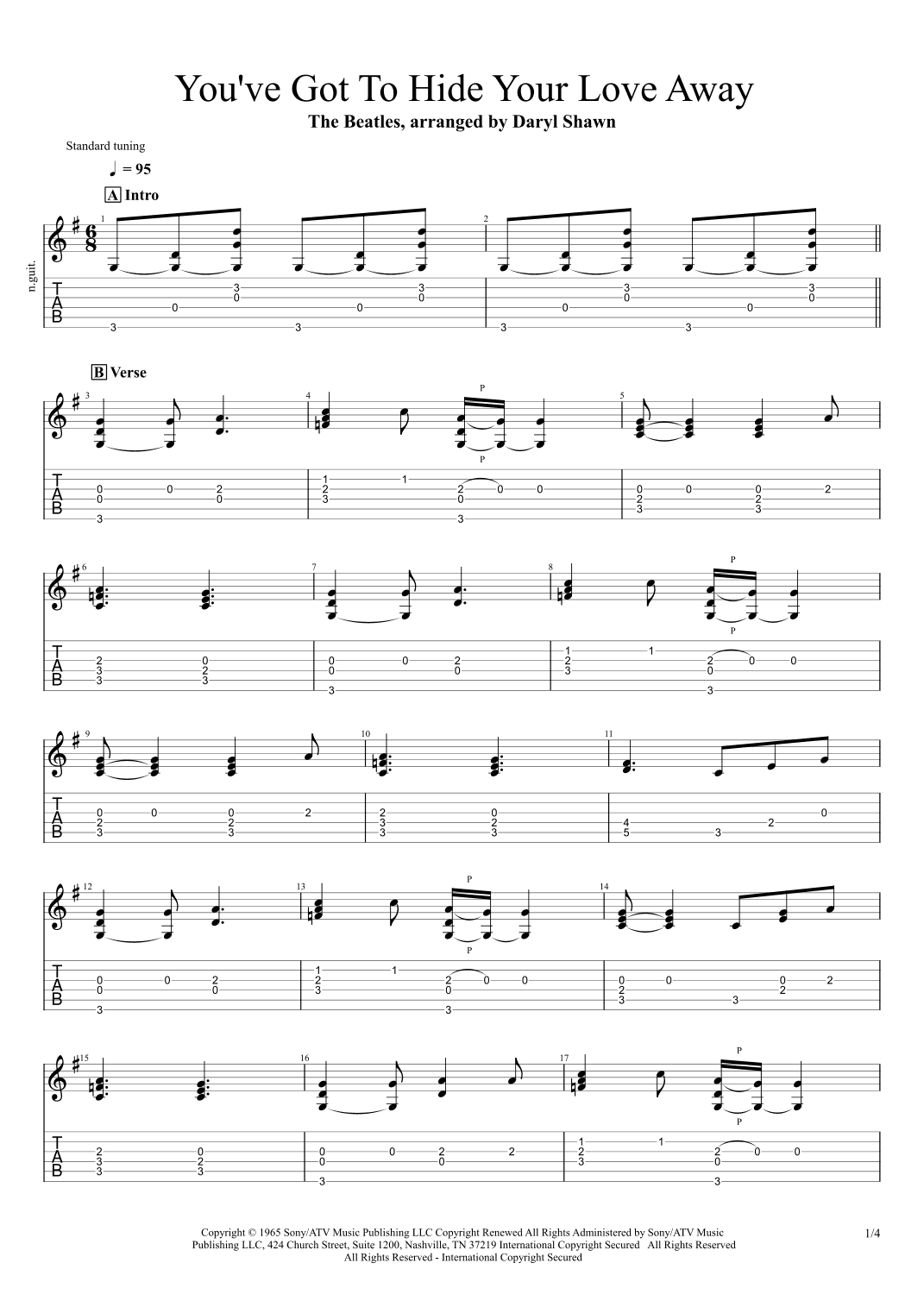 You've Got To Hide Your Love Away (arr. Daryl Shawn)