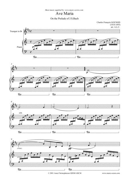 Ave Maria - Trumpet and Piano (arr. Anne Christopherson GRSM ARCM)