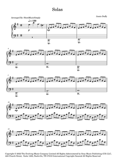 Solas (arr. SheetMusicSimply)