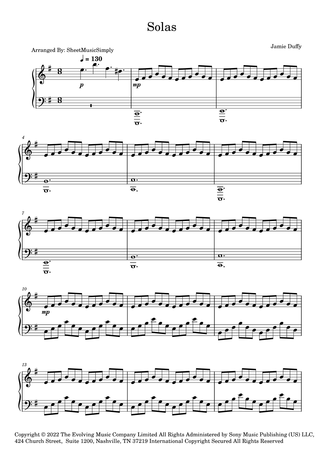Solas (arr. SheetMusicSimply)