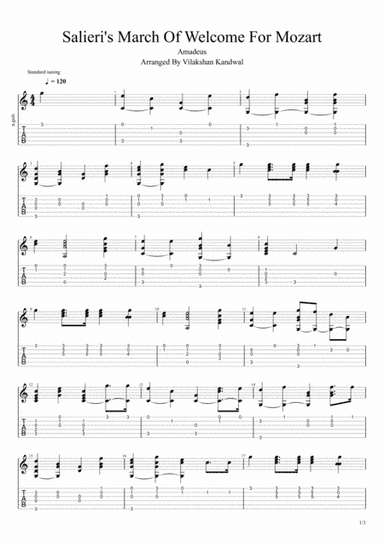 Salieri's March Of Welcome For Mozart (arr. Vilakshan Kandwal)