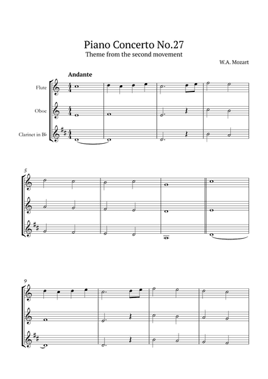 Piano Concerto No.27 (arr. André Nusa)