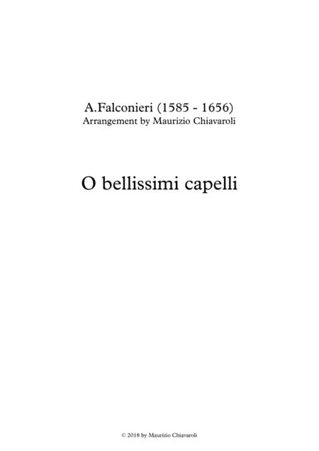 O bellissimi capelli (arr. Maurizio Chiavaroli)