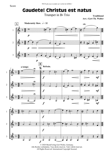 Gaudete! Christus Est Natus (arr. Gert Th. Walter)