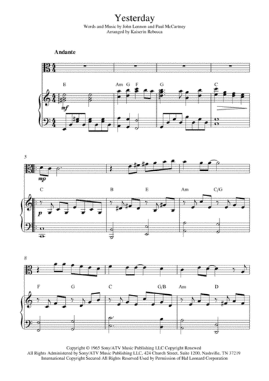 Yesterday (arr. Kaiserin Rebecca)
