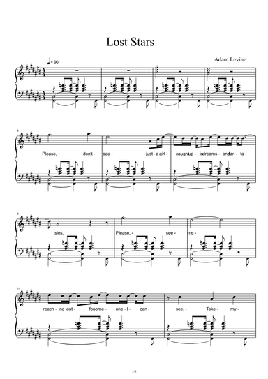Lost Stars (into The Night Mix) (arr. Adam Levine)